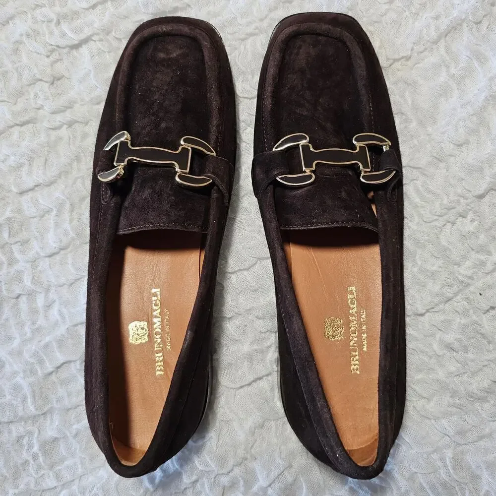 Bruno Magli Natalie Bit Loafer Size 10 Brown Suede